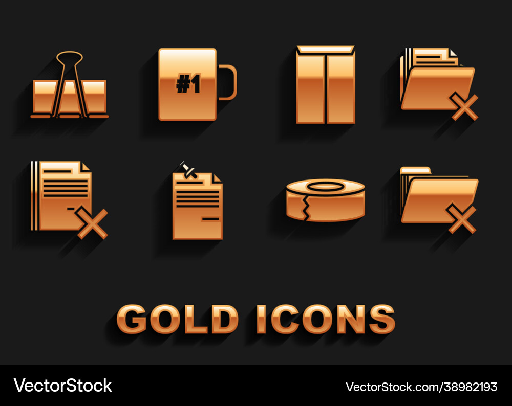 Set note paper with pinned pushbutton delete vector image