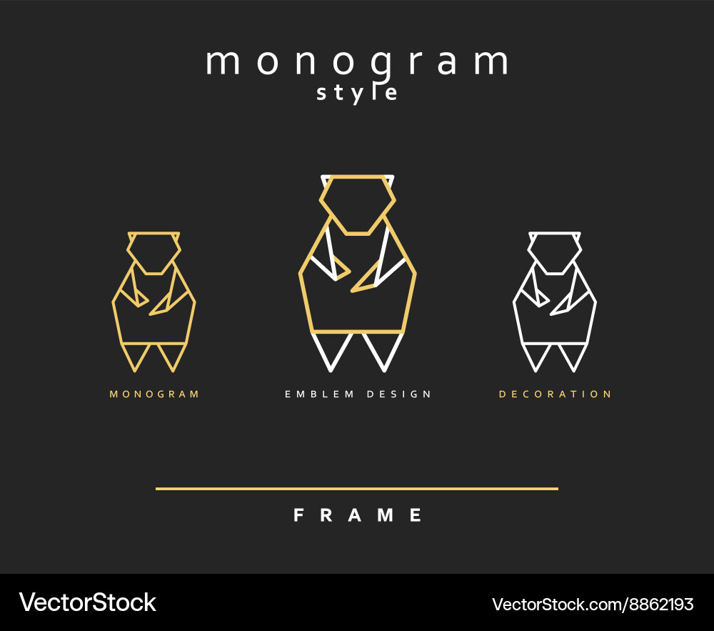 Set of design elements elegant monogram vector image