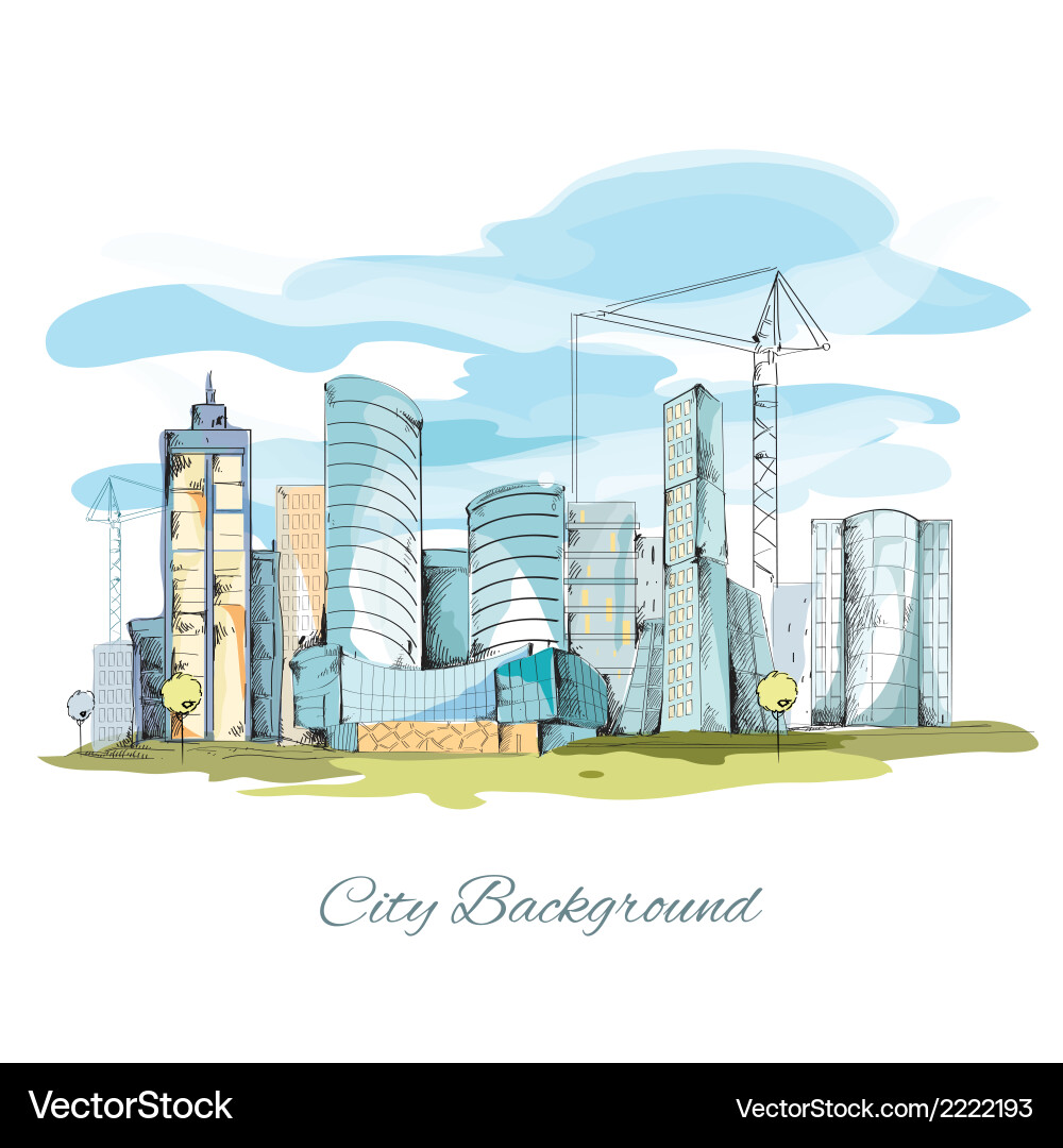 Sketch city background Royalty Free Vector Image