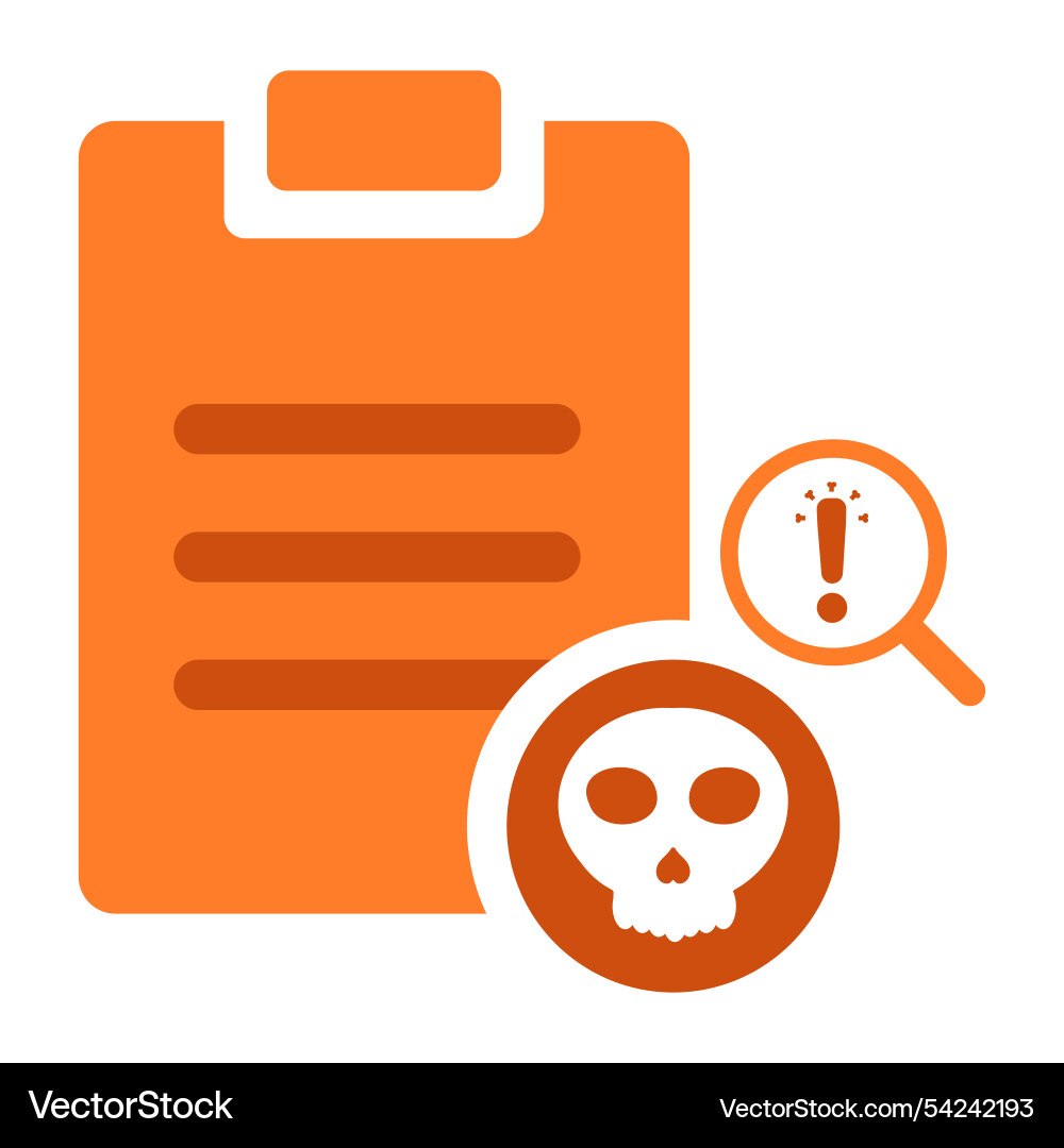 Task clipboard with search and skull icon Task clipboard with search and skull icon vector image