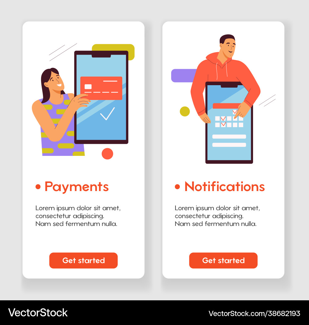 Template design for mobile app page Template design for mobile app page vector image