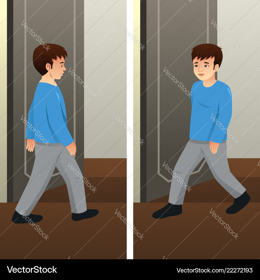 Young man walking Royalty Free Vector Image - VectorStock