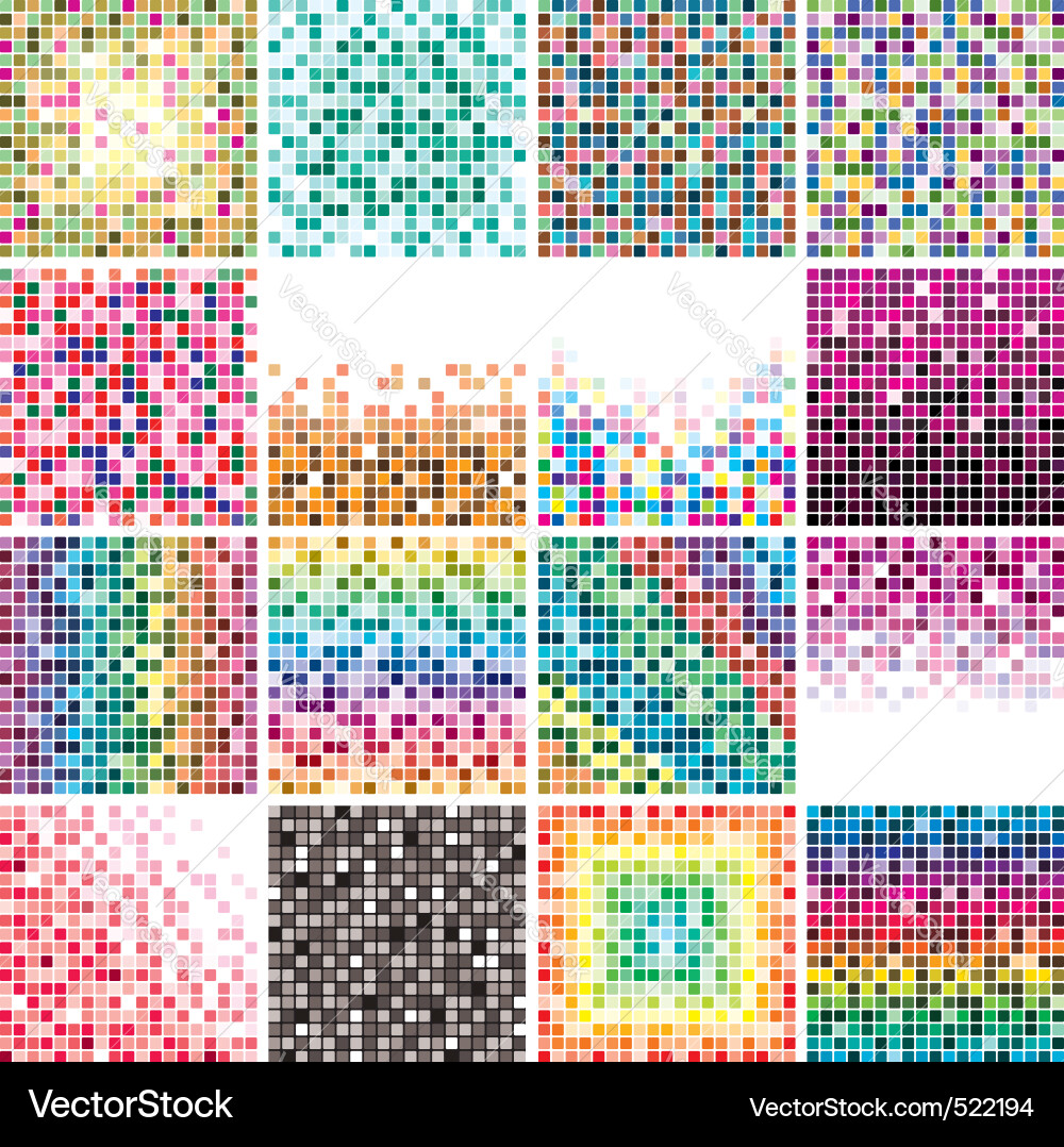 Abstract Colorful Tile Patterns Vector Image