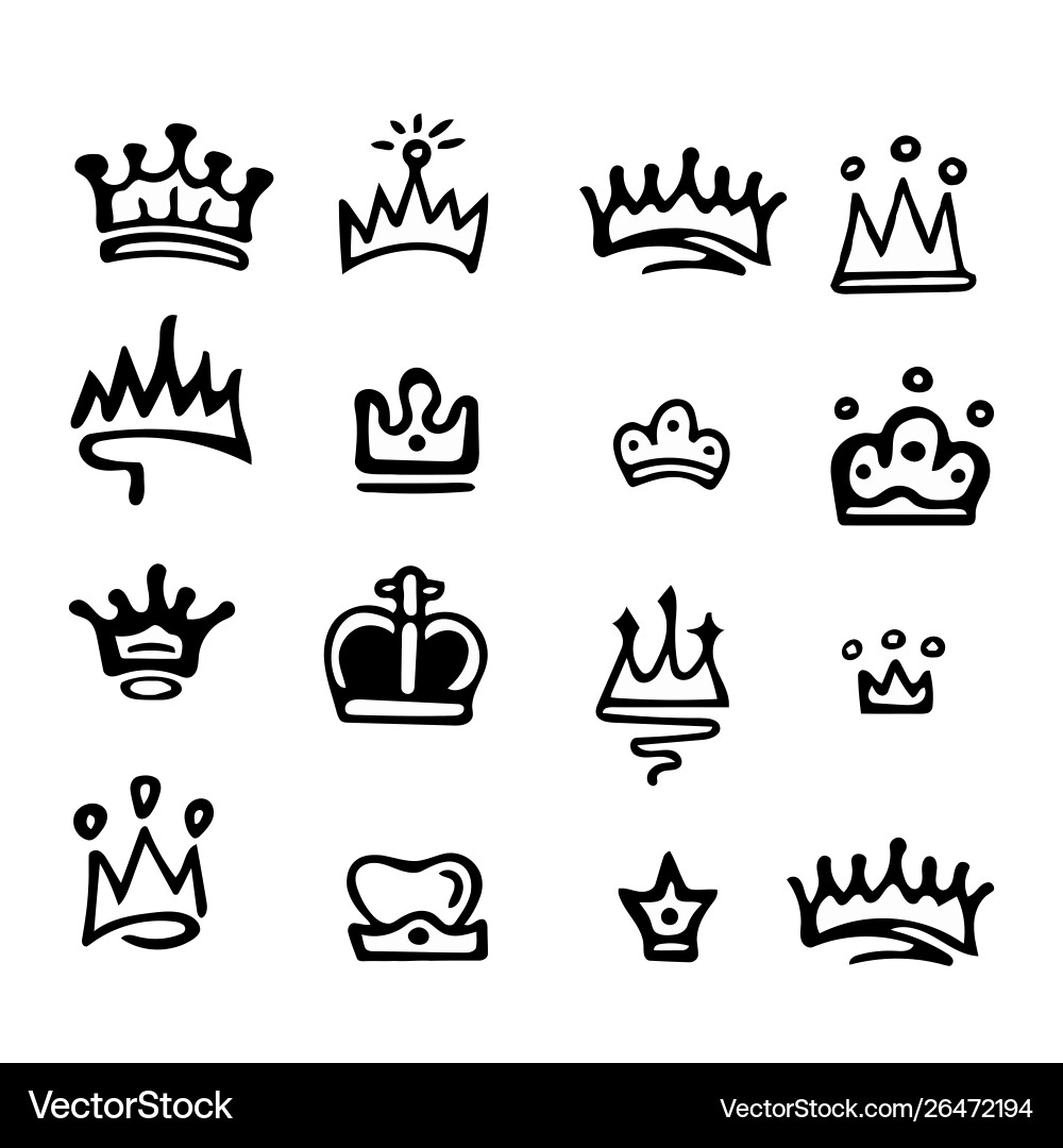 Crown logo graffiti Vector Image