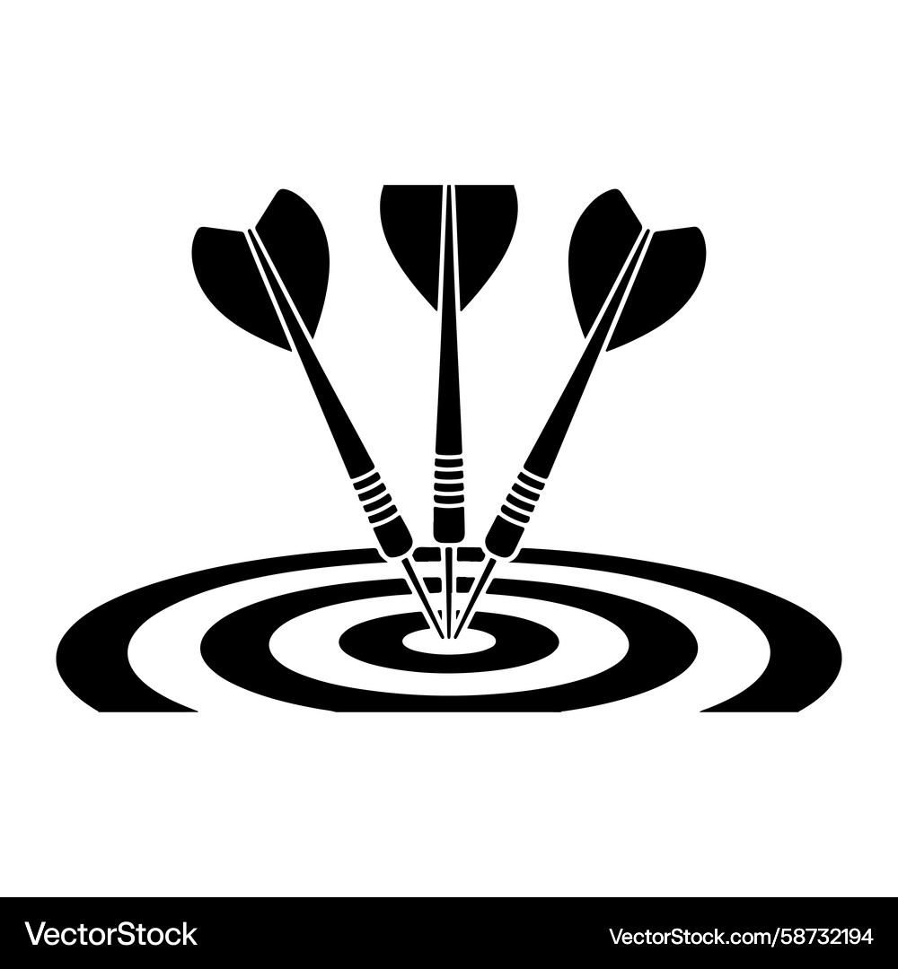 Dart Target with Three Darts Vector Image