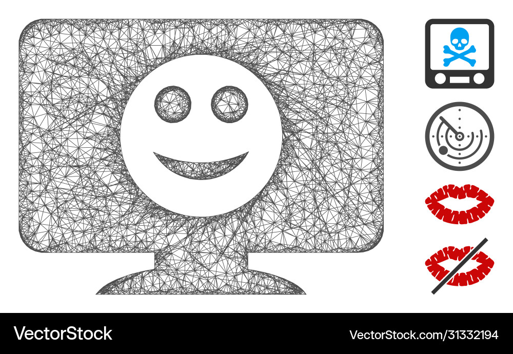 Display smile web mesh Display smile web mesh vector image