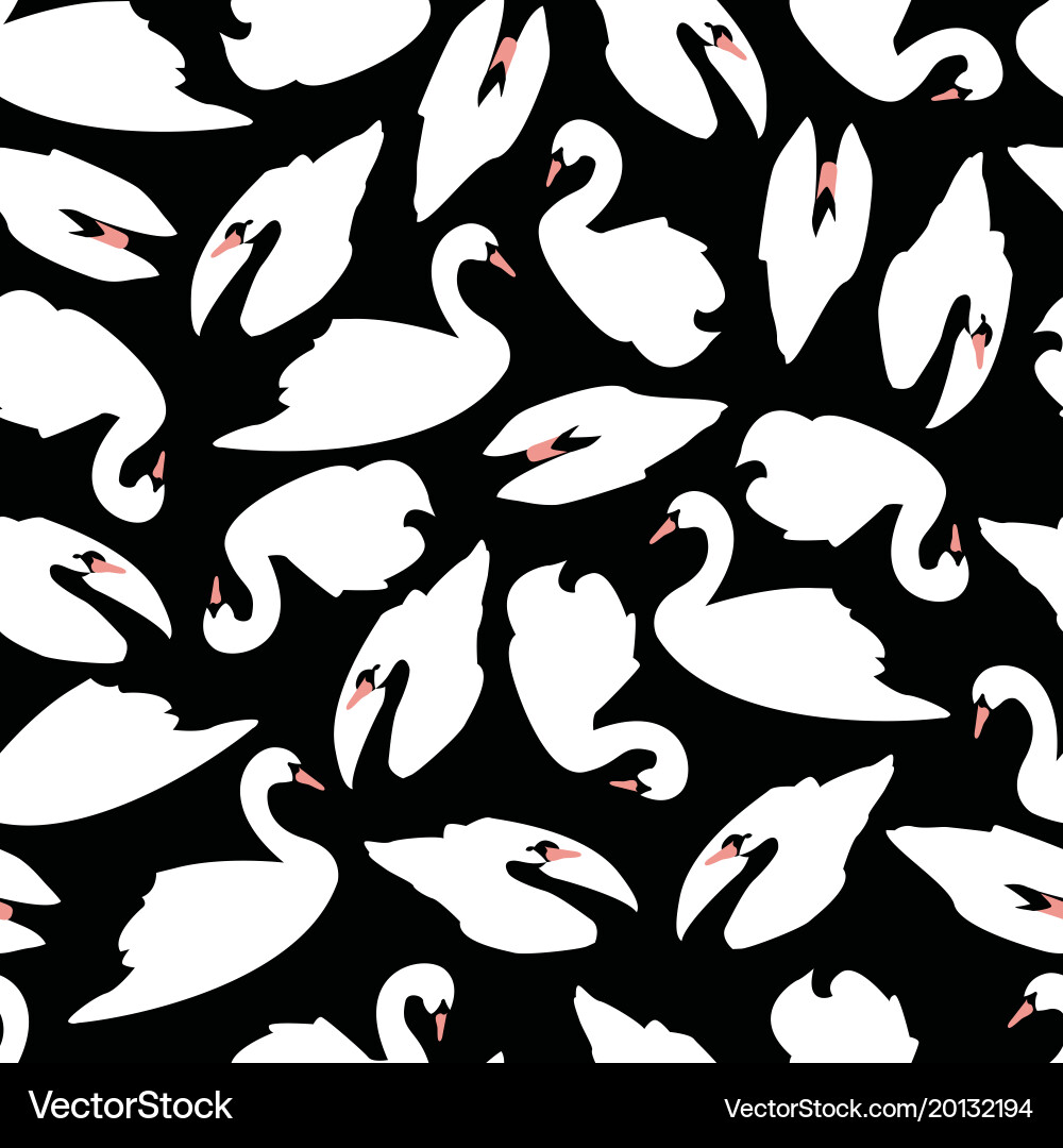 Elegant Swan Seamless Pattern vector image