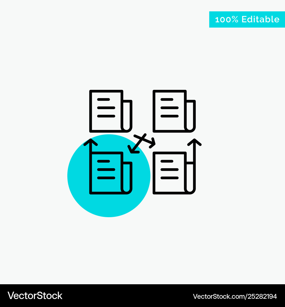 Exchange file folder data privacy turquoise Exchange file folder data privacy turquoise vector image