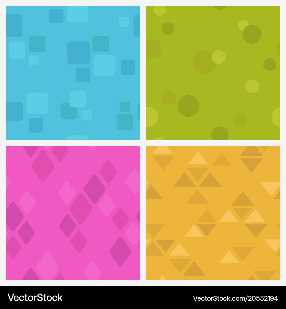Funny colorful seamless pattern set vector image