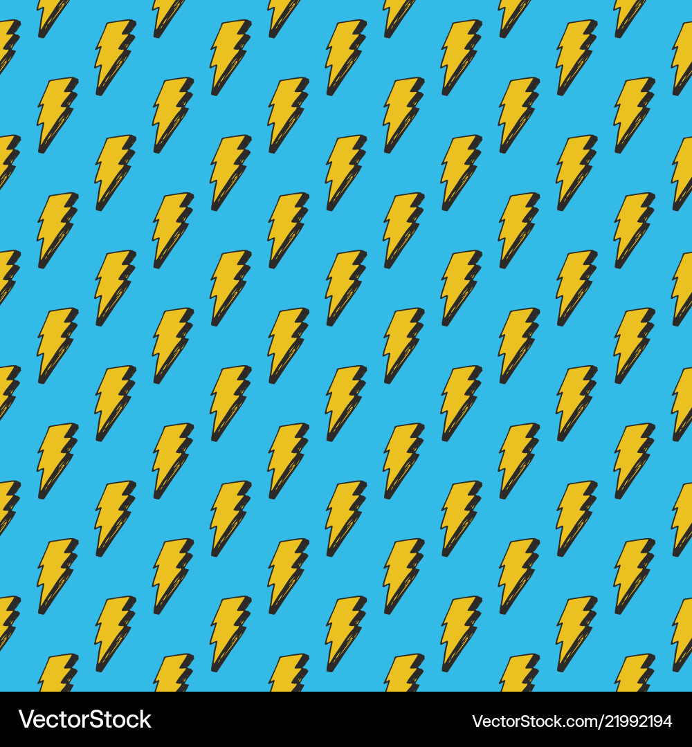 Lightning seamless pattern hand drawn sketched vector image