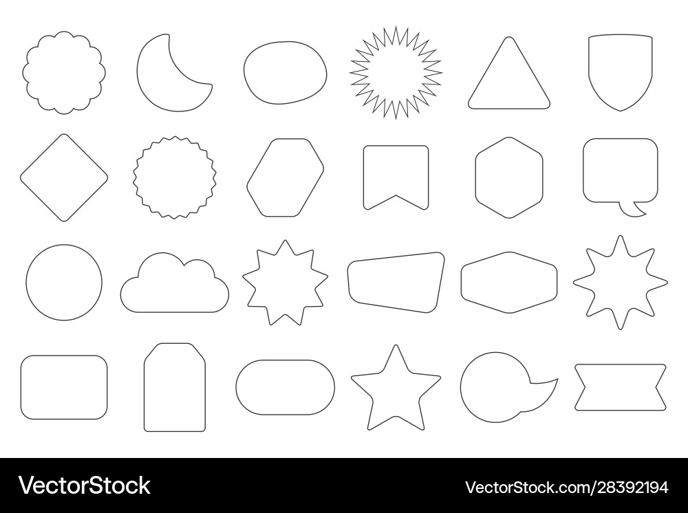 Line Art Shape Collection - Random Forms vector image