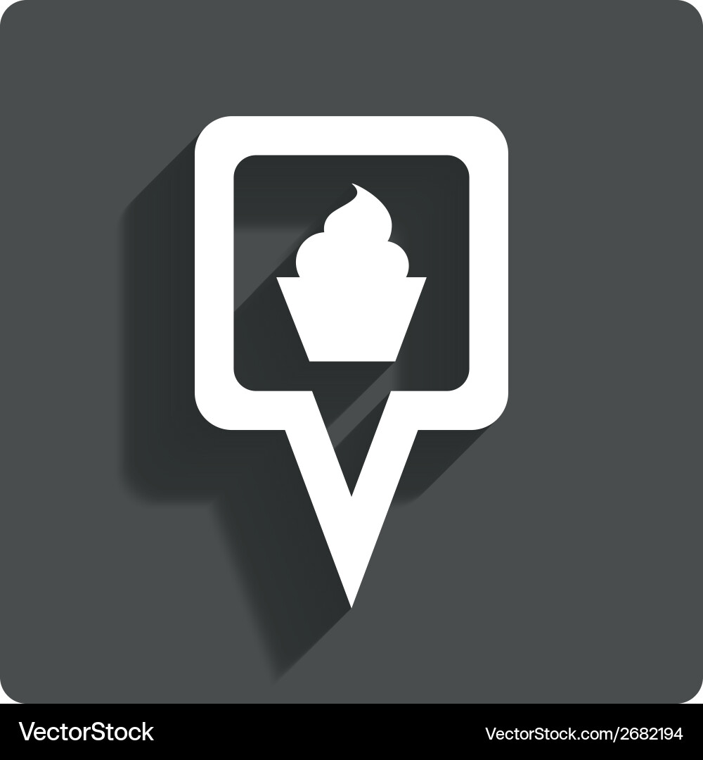 Map pointer food sign icon marker symbol vector image