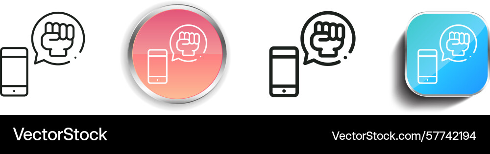 Protest icon thin linear regular and button style vector image