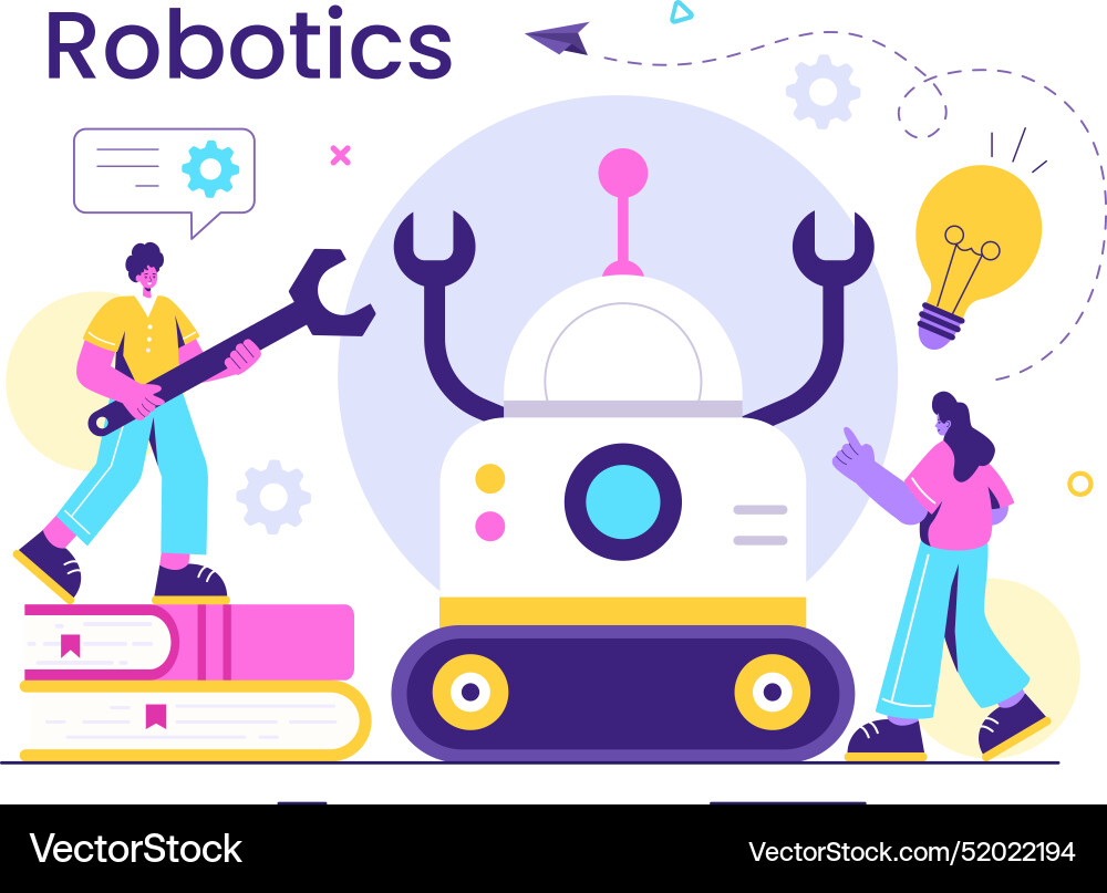 Robotik künstlicher Intelligenz Roboter Robotik künstlicher Intelligenz Roboter vektorbild