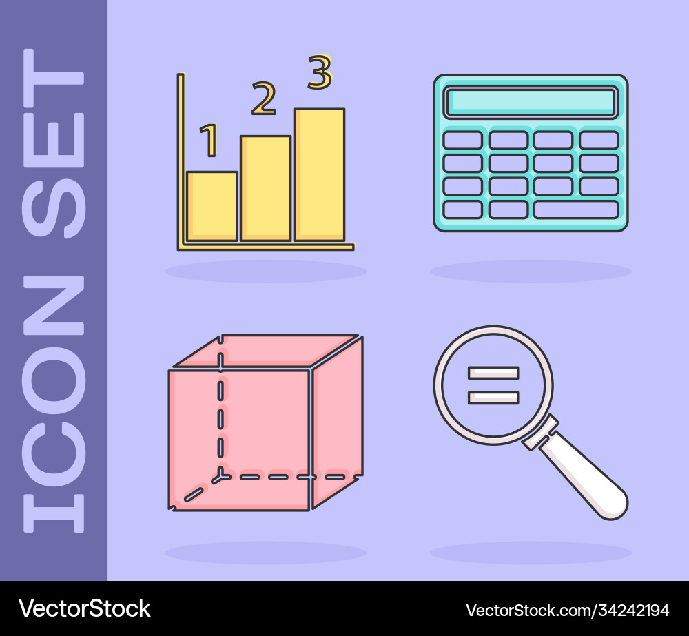 Set calculation graph schedule chart diagram Set calculation graph schedule chart diagram vector image