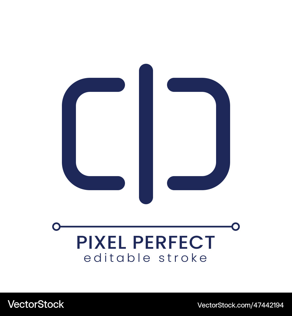 Split pixel perfect linear ui icon Split pixel perfect linear ui icon vector image