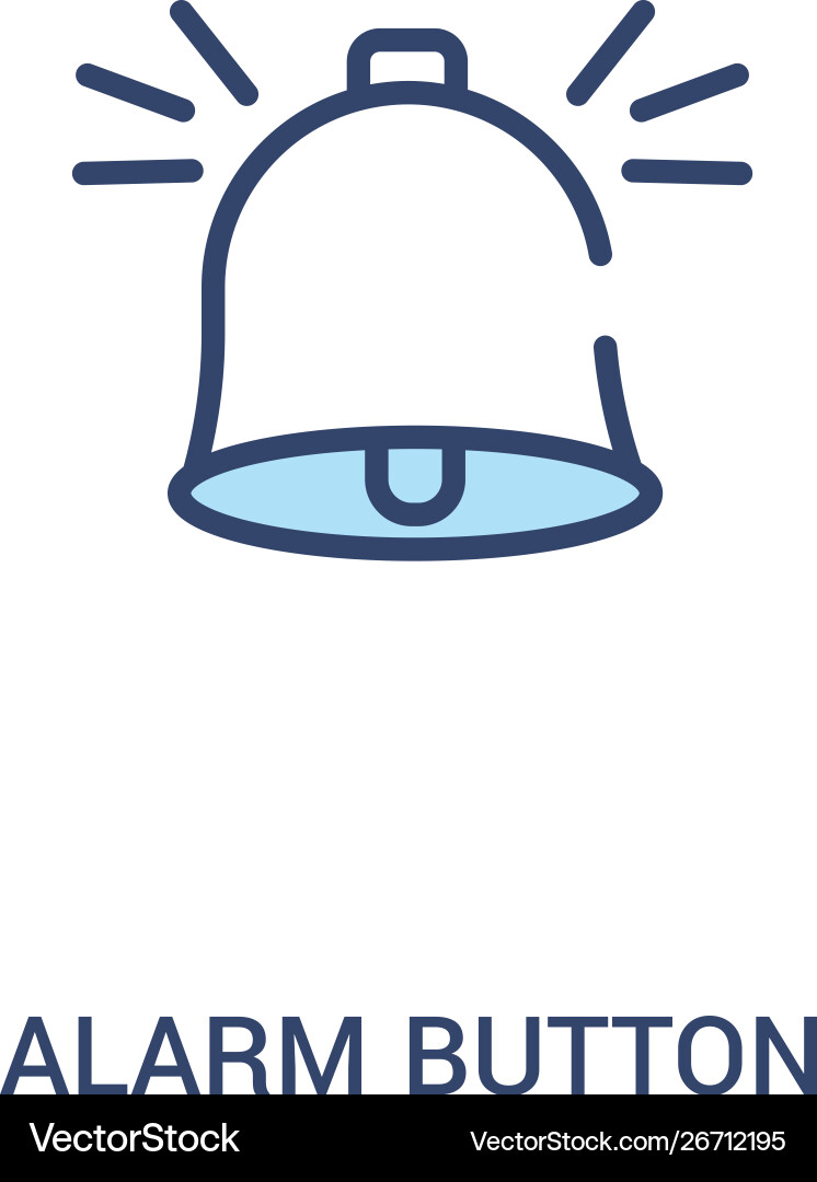 Alarm button concept 2 colored icon simple line Alarm button concept 2 colored icon simple line vector image