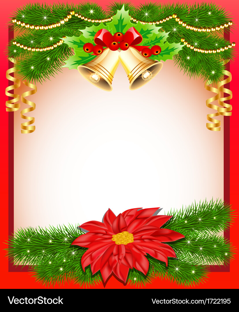 Background christmas with flower Royalty Free Vector Image
