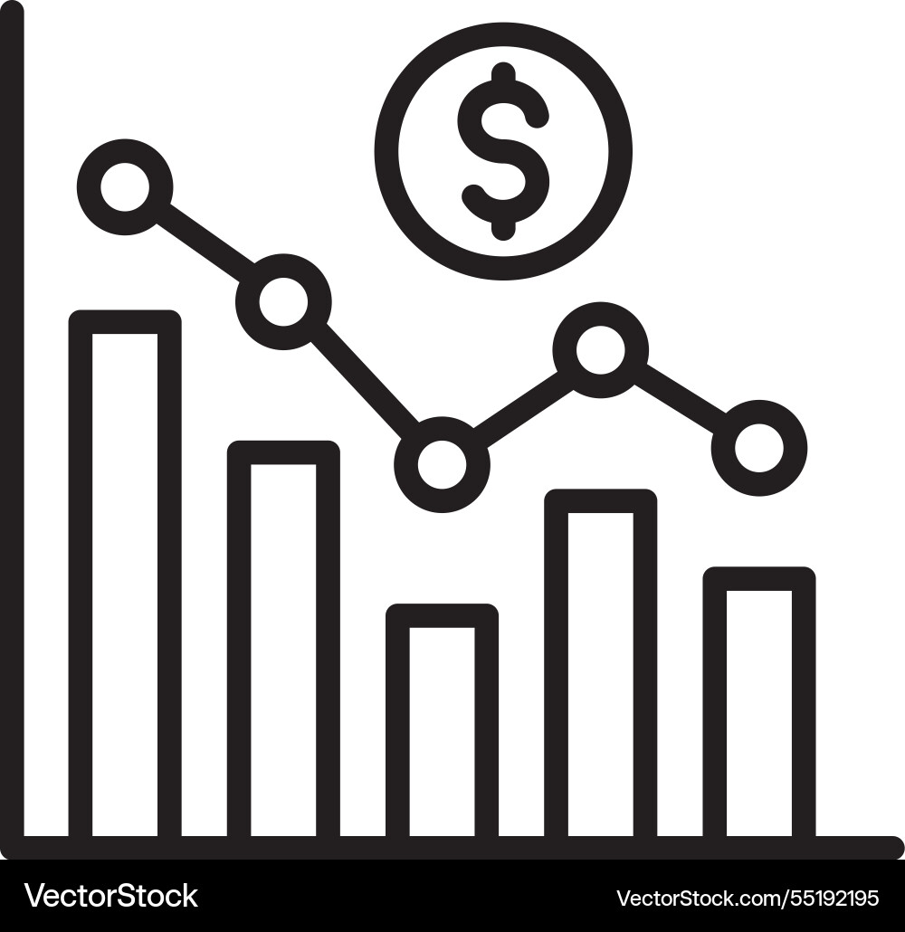 Bar graph line icon design vector image