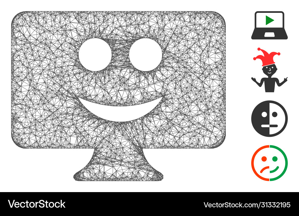 Display smile web mesh Display smile web mesh vector image