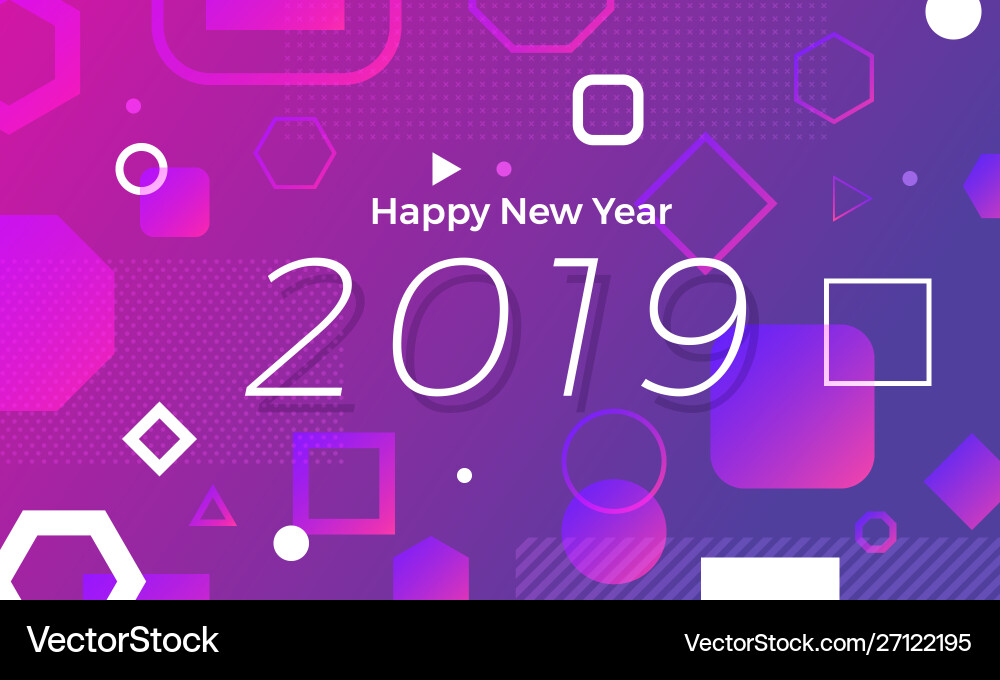 Happy new year 2019 Happy new year 2019 vector image
