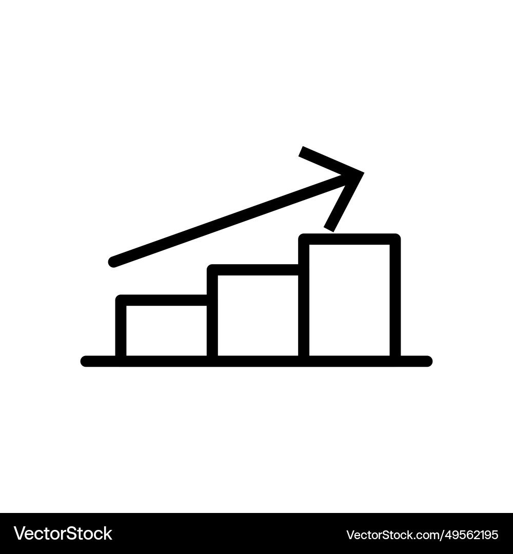 Line icon arrow on graph symbol of business Vector Image