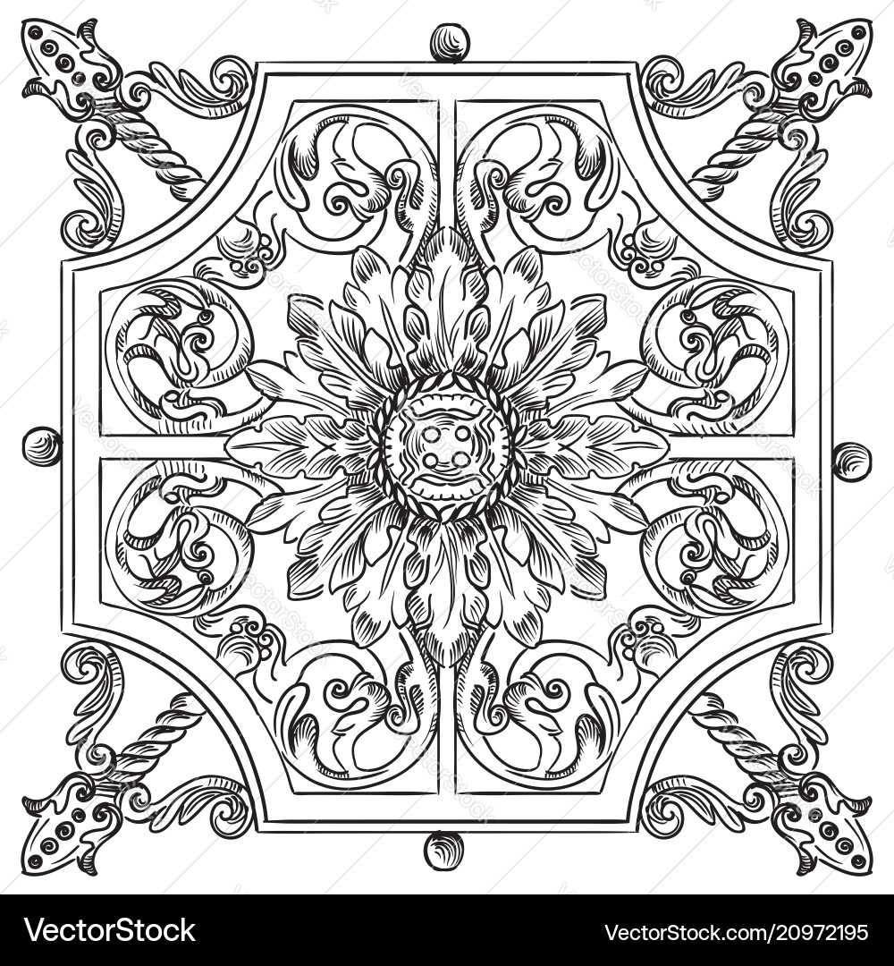 Old botanical lattice Old botanical lattice vector image