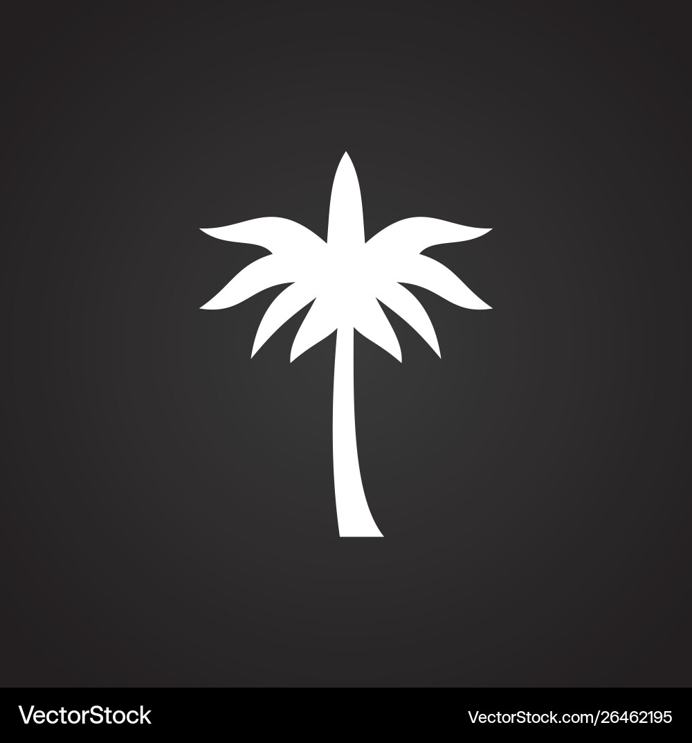 Palm tree icon on background for graphic and web vector image