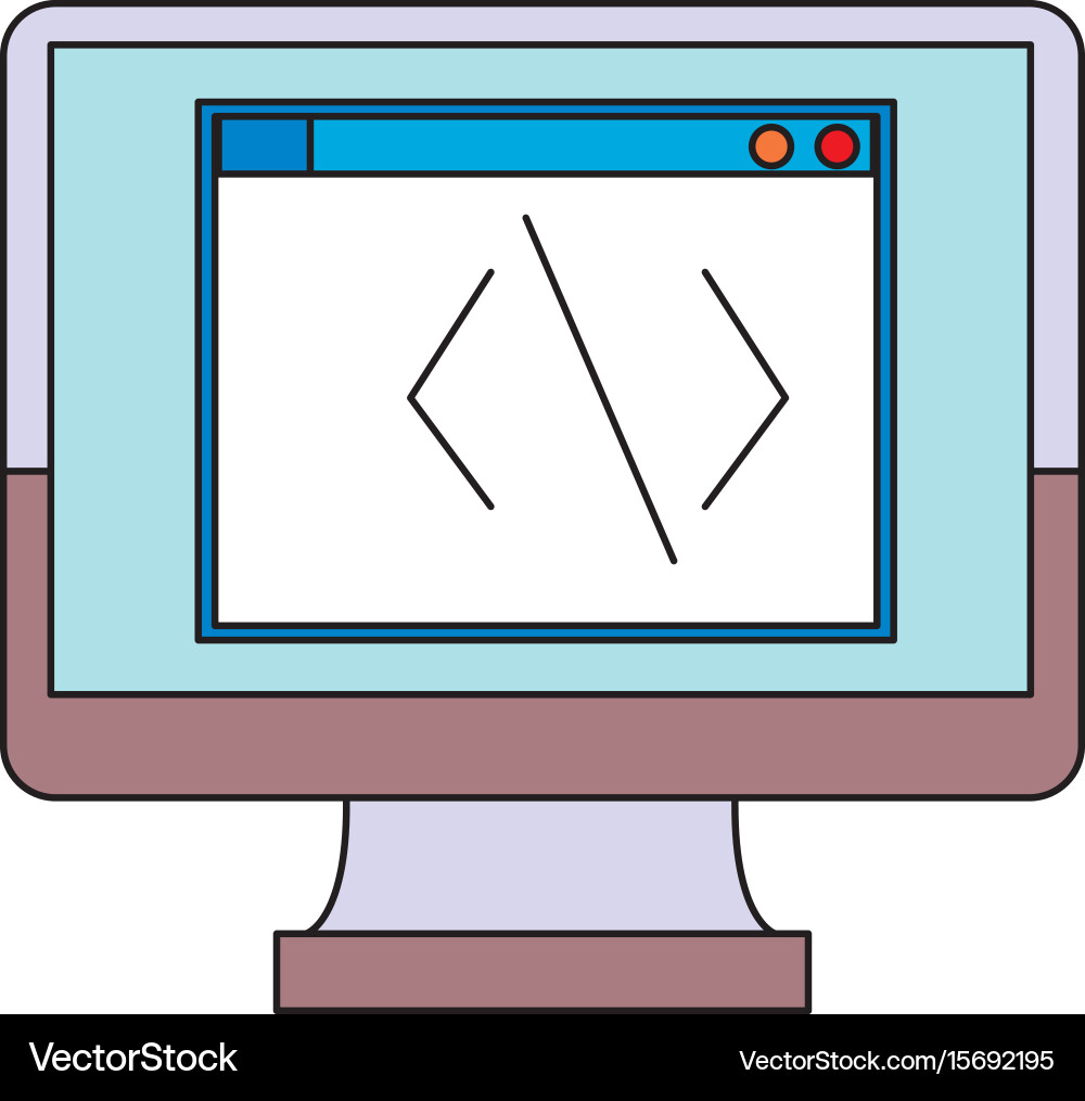 Screen monitor computer coding programmer vector image