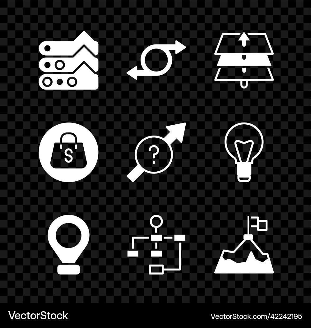 Set graph chart diagram arrow layers location Set graph chart diagram arrow layers location vector image