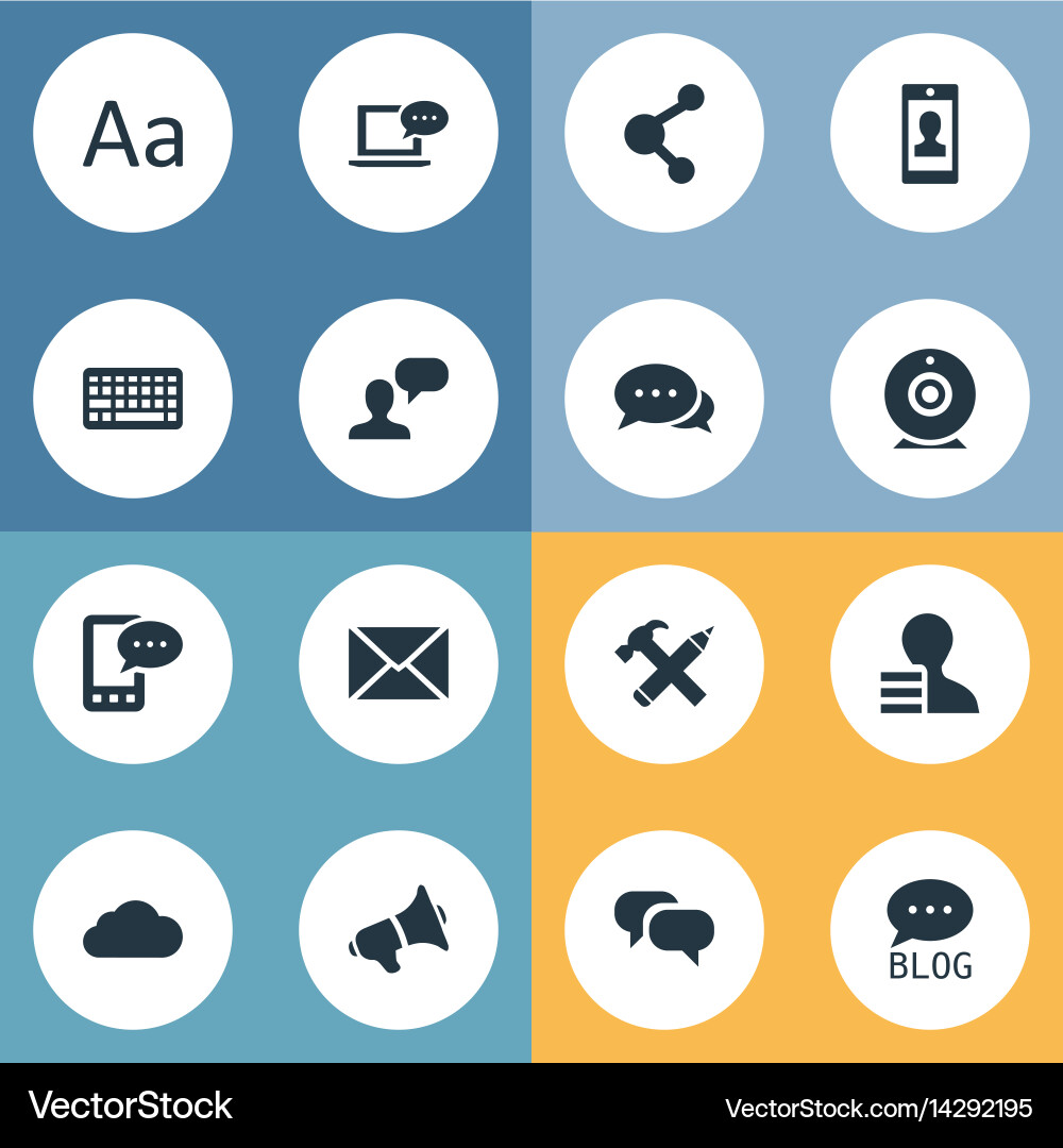 Set of simple blogging icons Vector Image