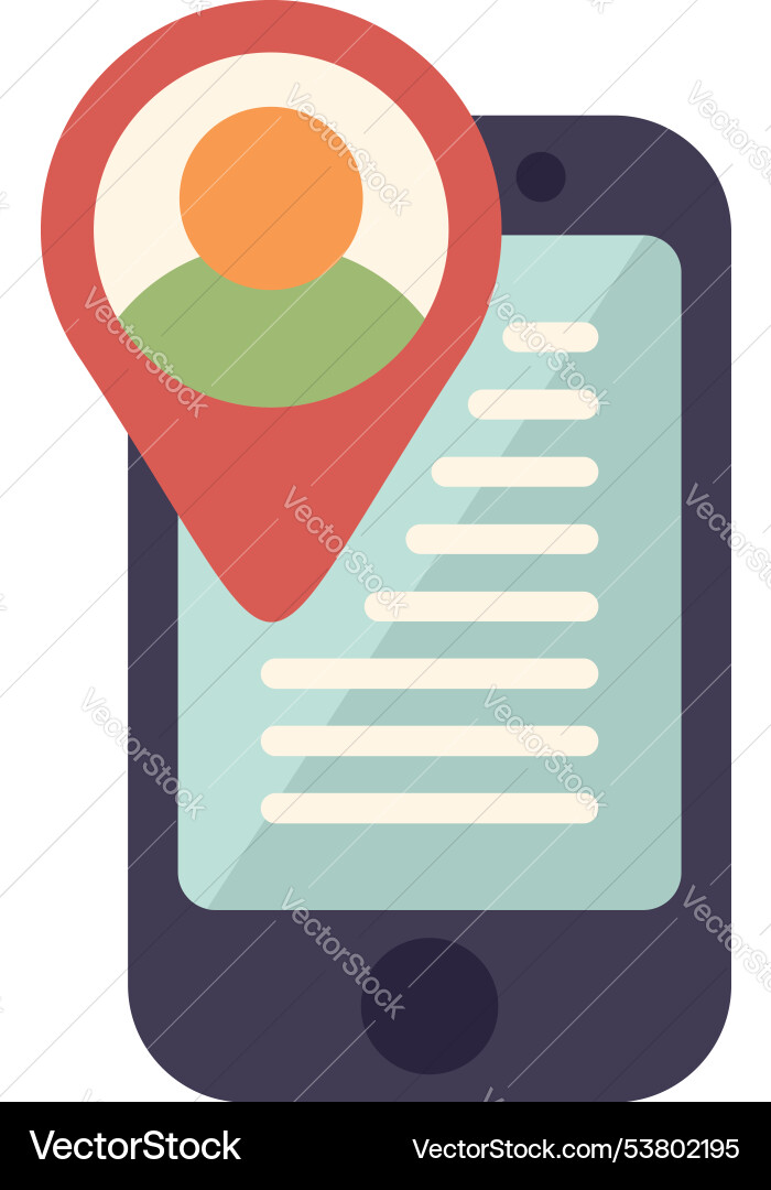 Smartphone mit Standortverfolgung App mit Karte Smartphone mit Standortverfolgung App mit Karte vektorbild