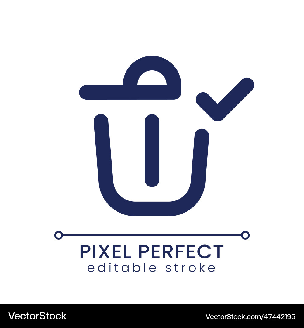 Successfully deleted pixel perfect linear ui icon Successfully deleted pixel perfect linear ui icon vector image