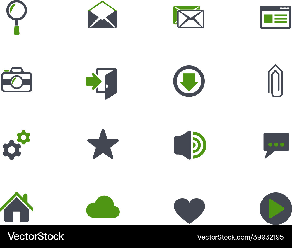 User interface network icon set Vector Image