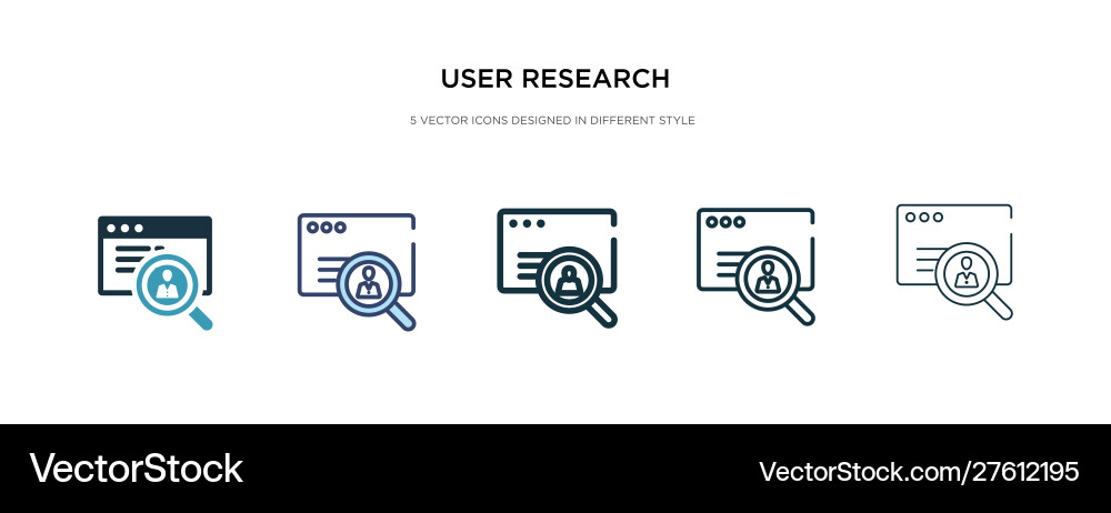 User research icon in different style two User research icon in different style two vector image