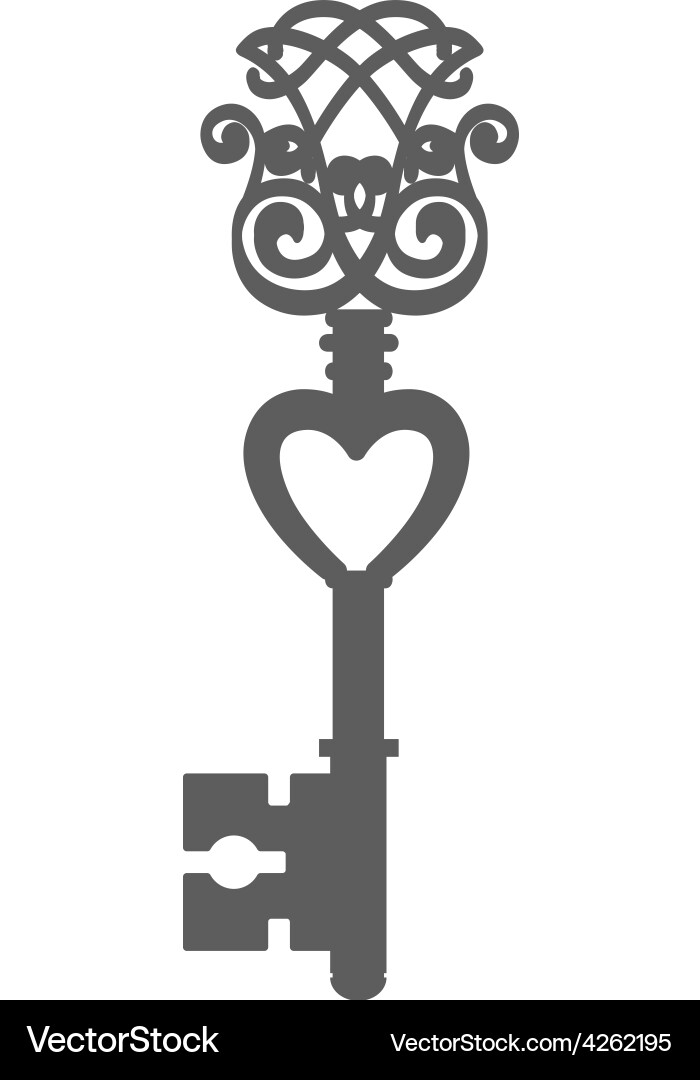 Vintage Key Silhouette Royalty Free Vector Image