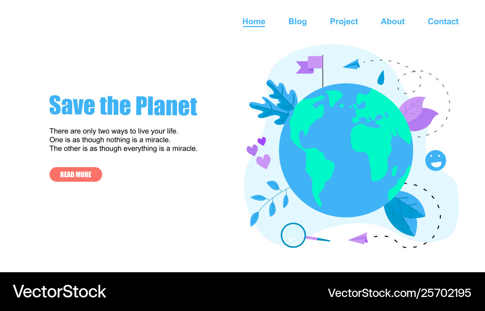 Web template save planet flat vector image