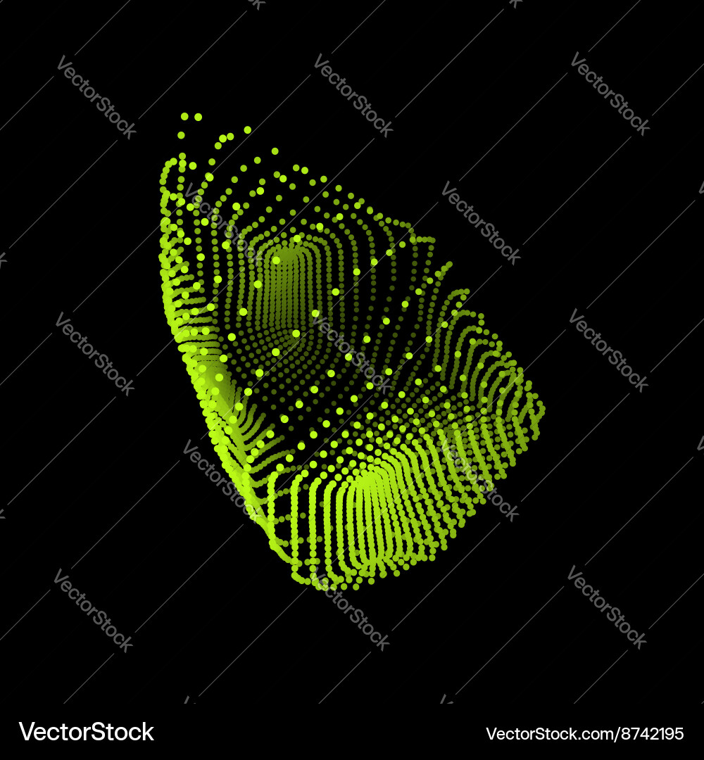 Wireframe object with dots abstract 3d connection vector image