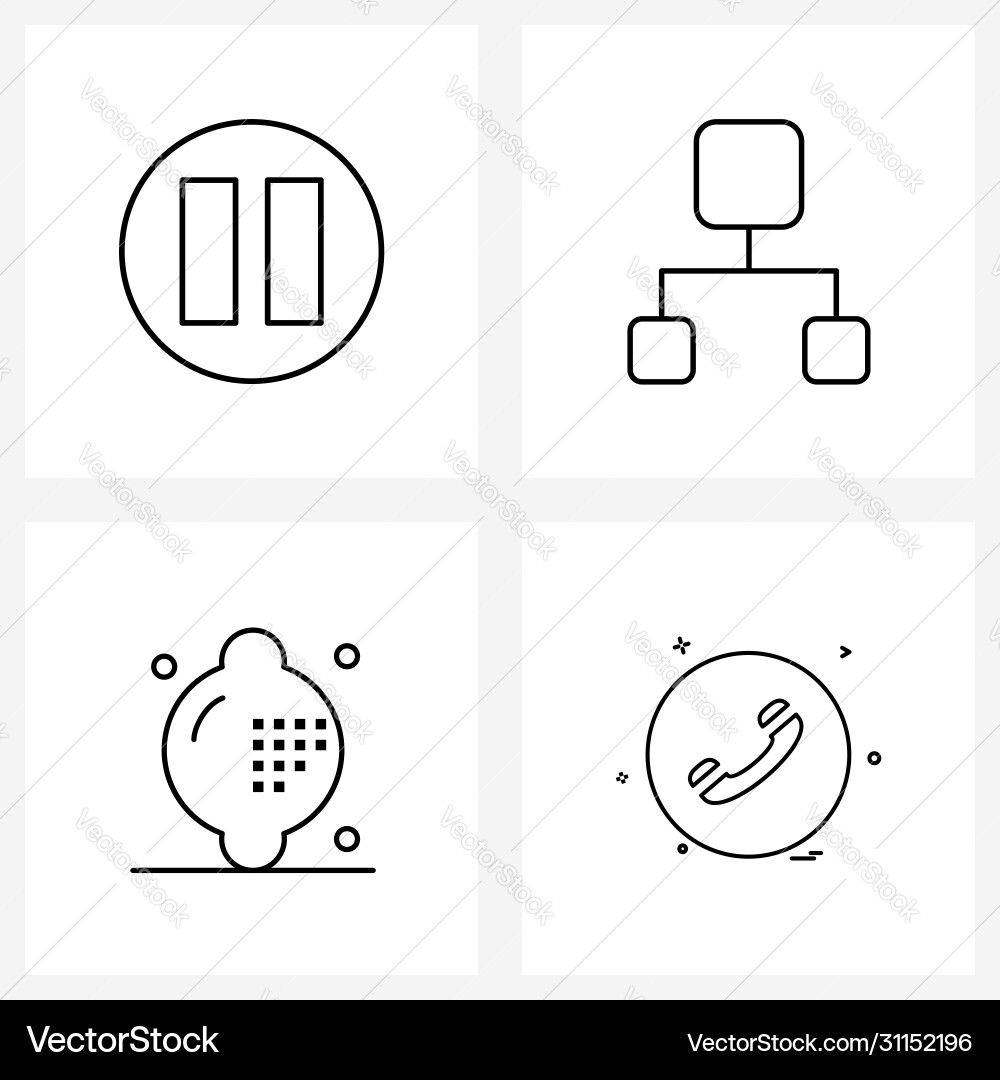 4 universal line icons for web and mobile control vector image