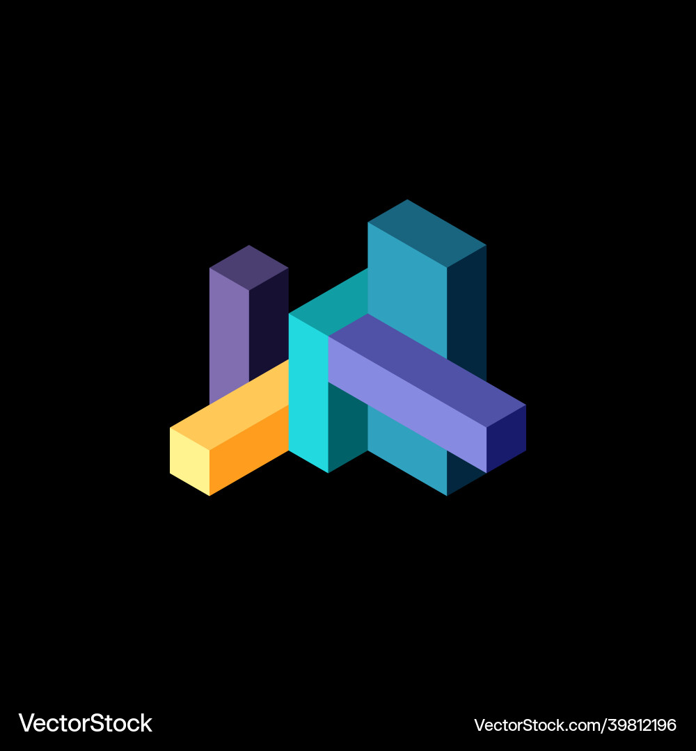 Abstract background 3d cubes cubic elements vector image