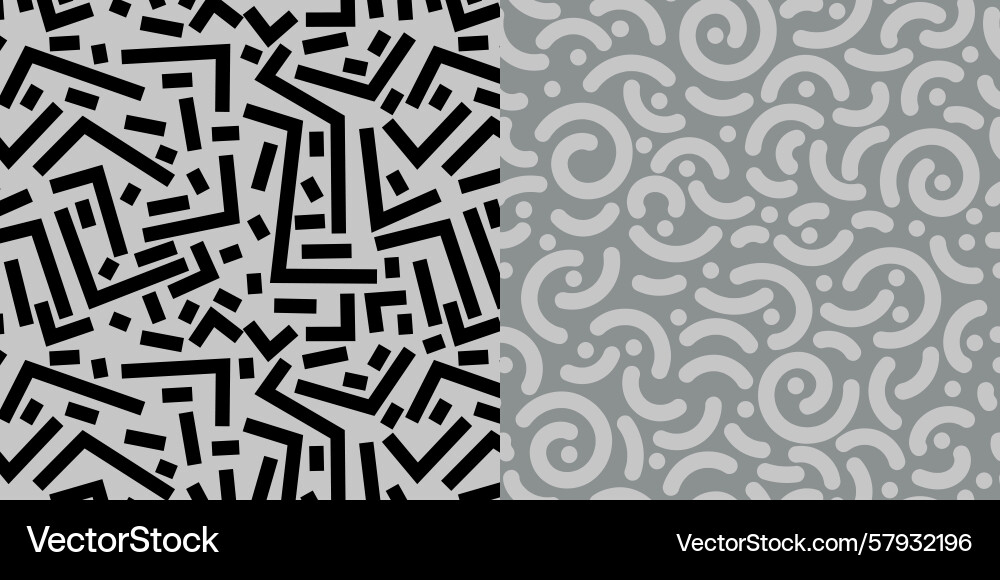 Abstract pattern collection of two pieces vector image