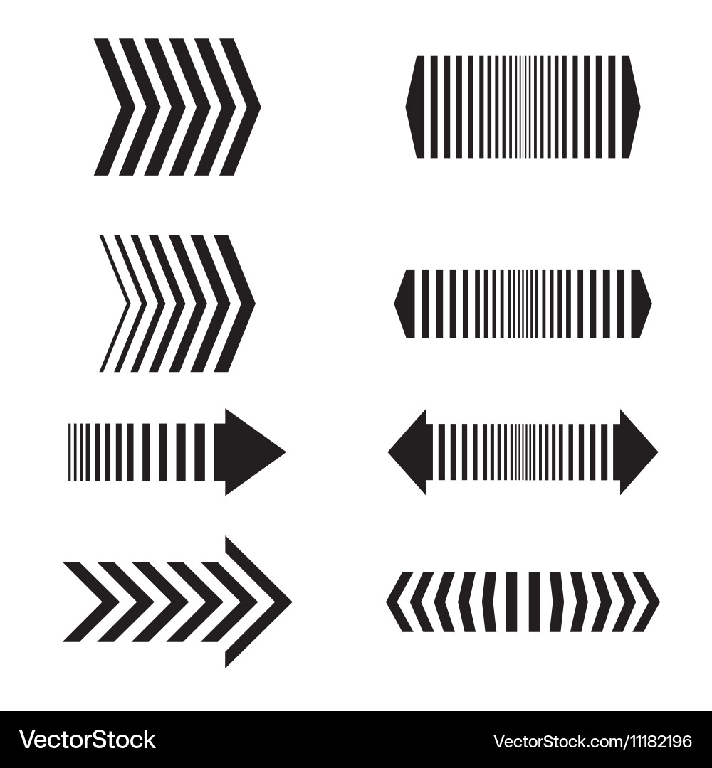Arrows set linear design elements Vector Image