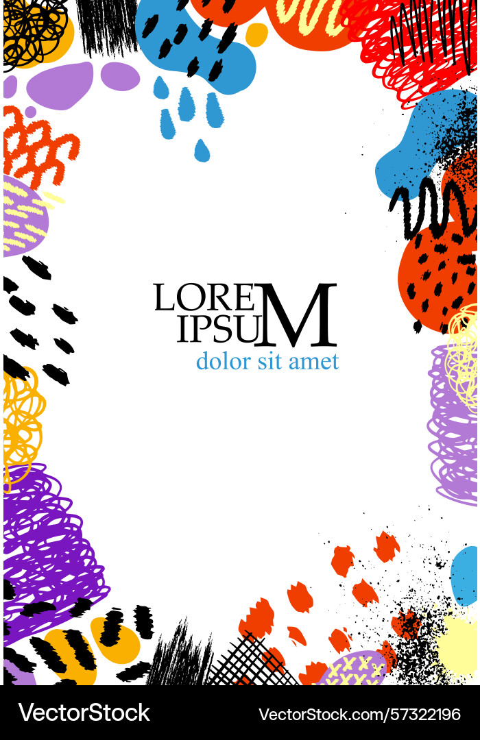 Background frame multicolored with blots creative Vector Image