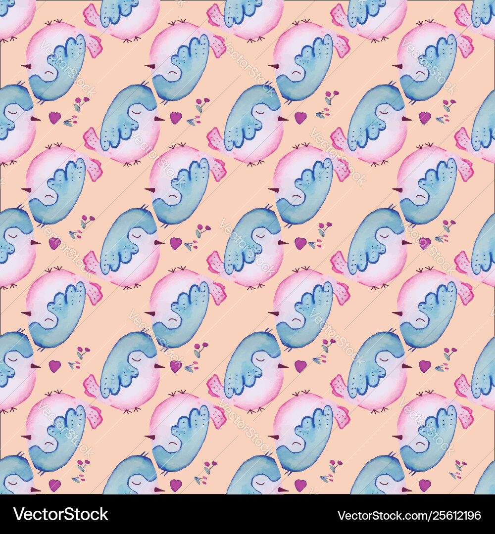 Birds seamless repeat print pattern tile Vector Image