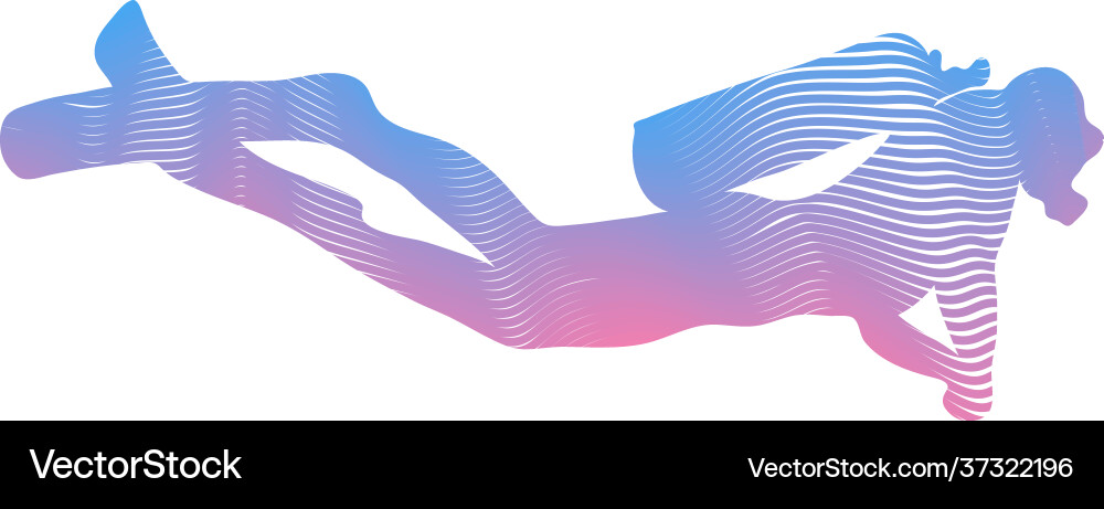 Black silhouette diver concept sport diving Black silhouette diver concept sport diving vector image