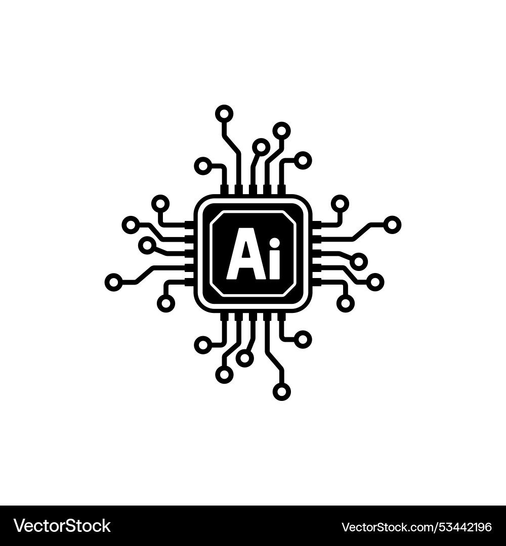 Circuit electronic chip processor artificial Circuit electronic chip processor artificial Vector Image