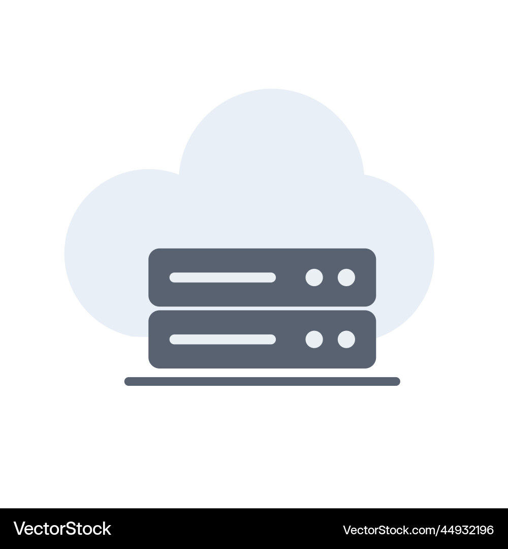 Cloud server icon or web hosting rack vector image