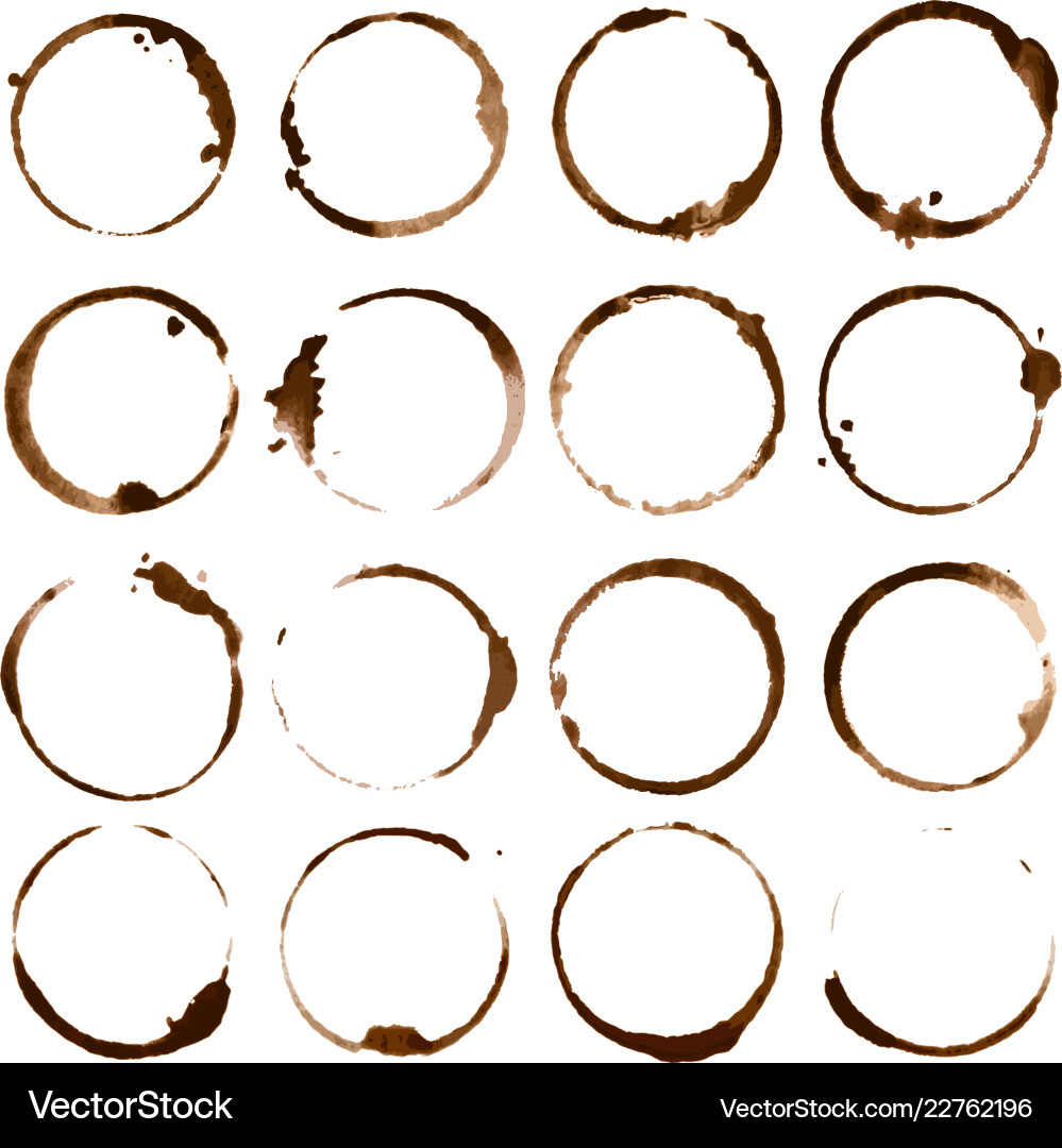 Coffee stains dirty cup splash ring stain Vector Image