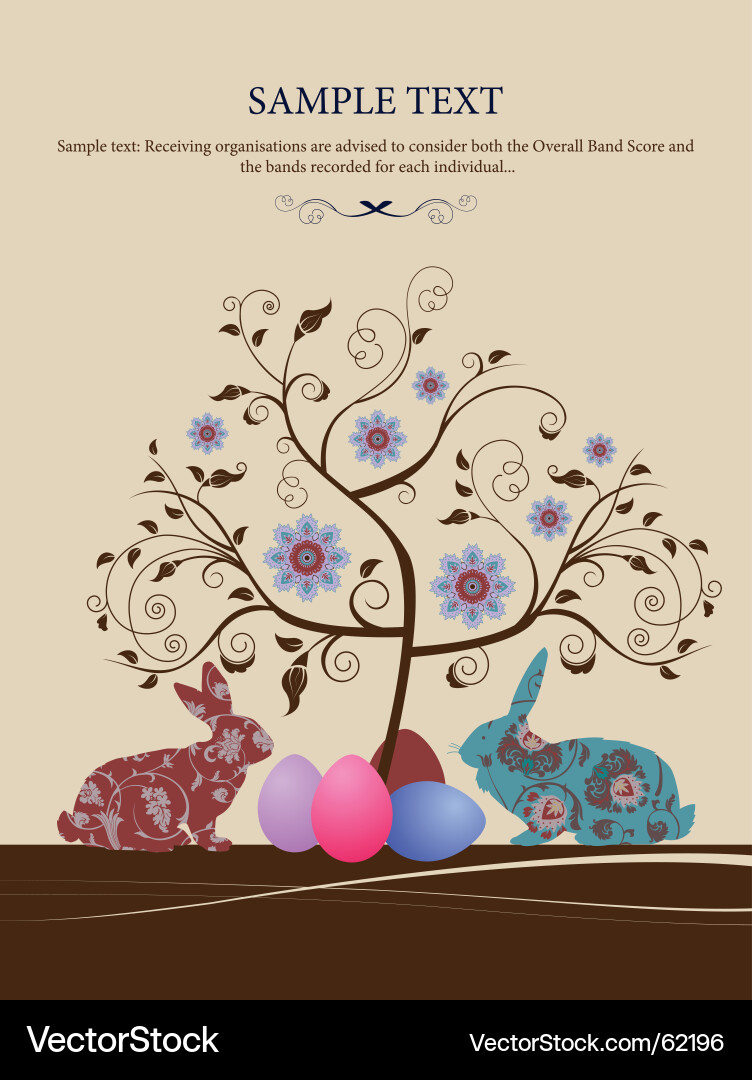 Easter Floral Pattern Card Vector Image