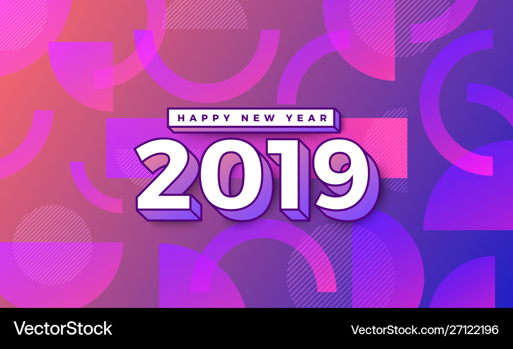 Happy new year 2019 Happy new year 2019 vector image